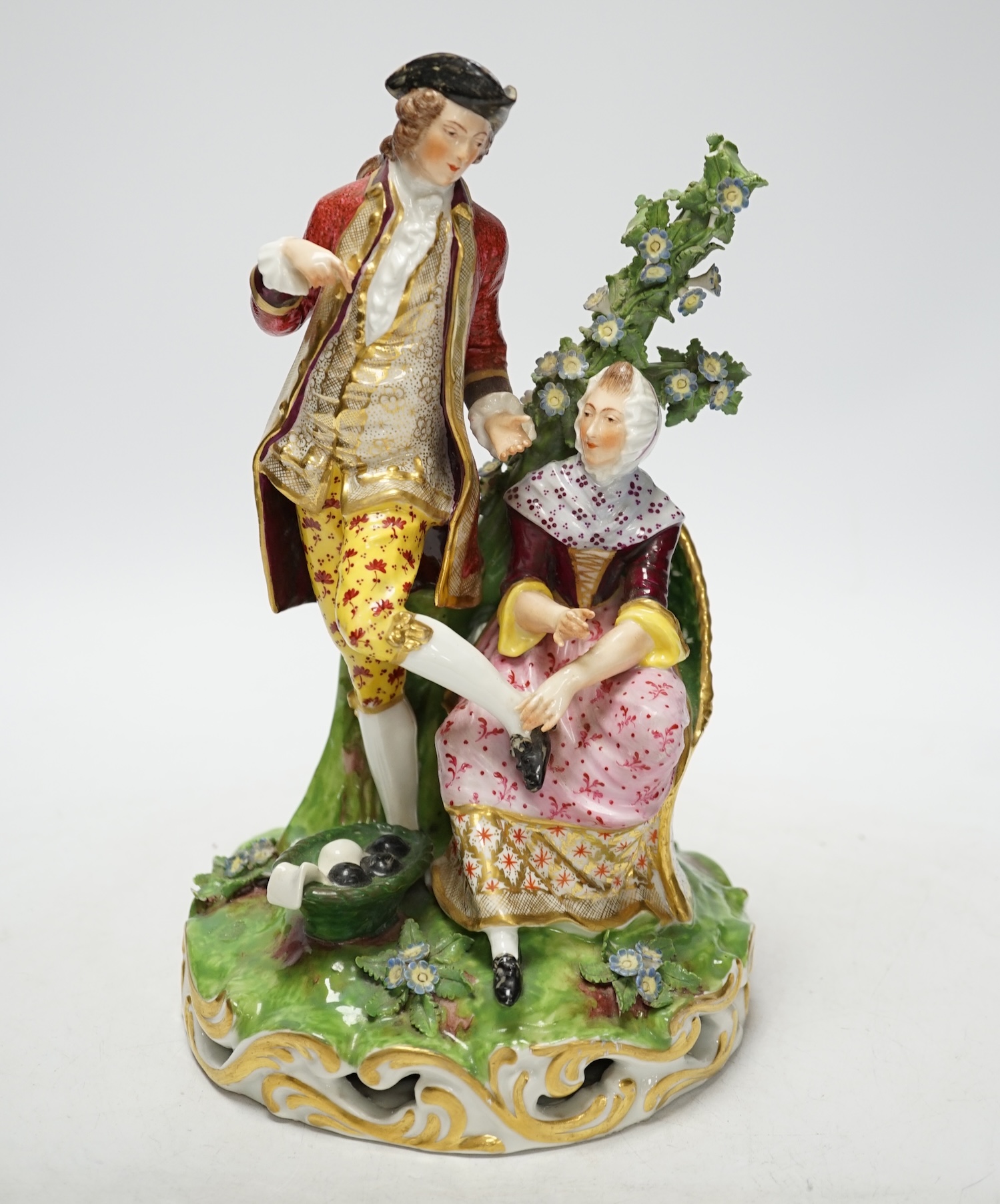 An early 20th century Continental porcelain Derby style group, 27cm